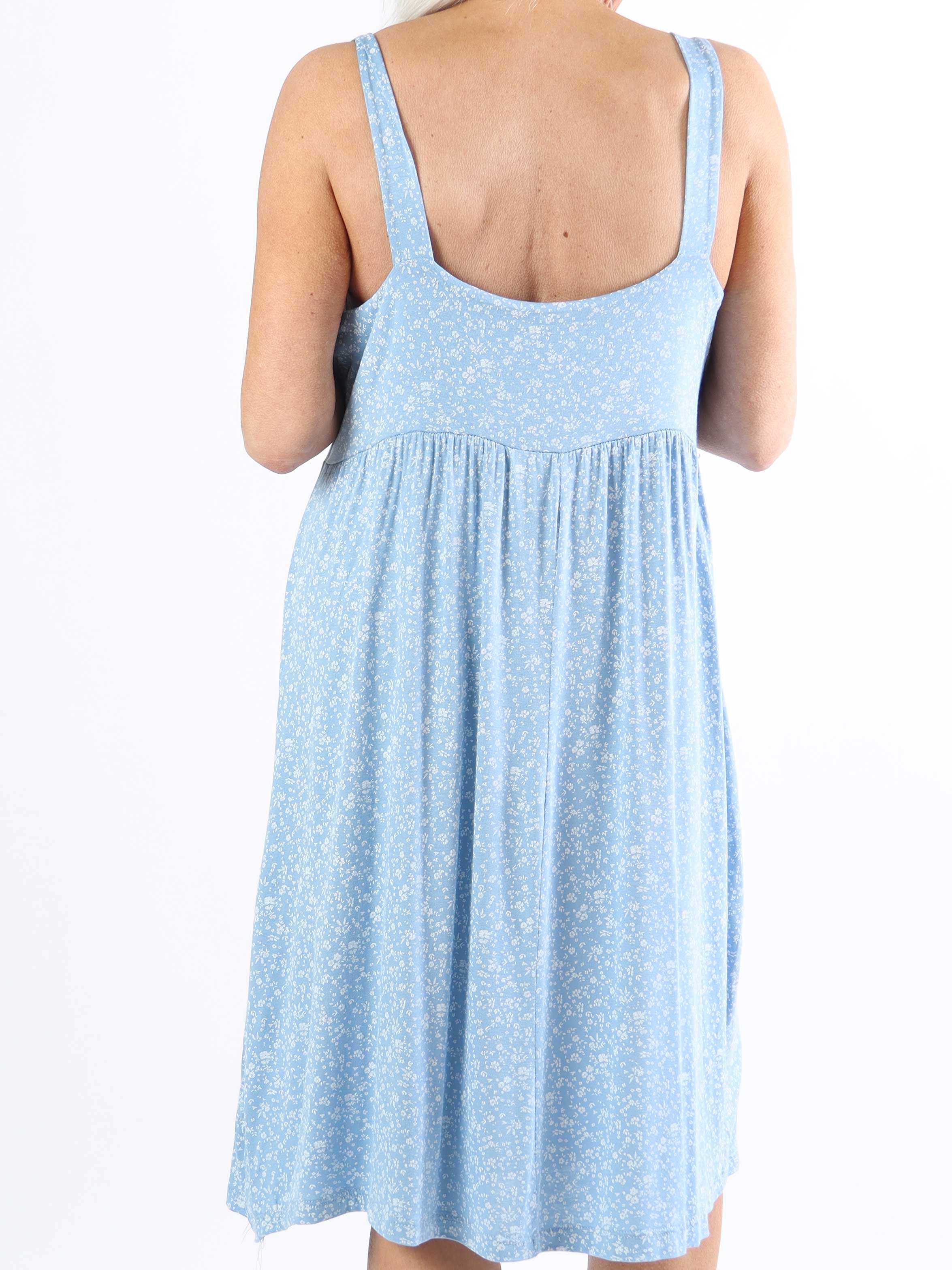 Alva - Blomstret plus size sommerkjole med pynteknapper